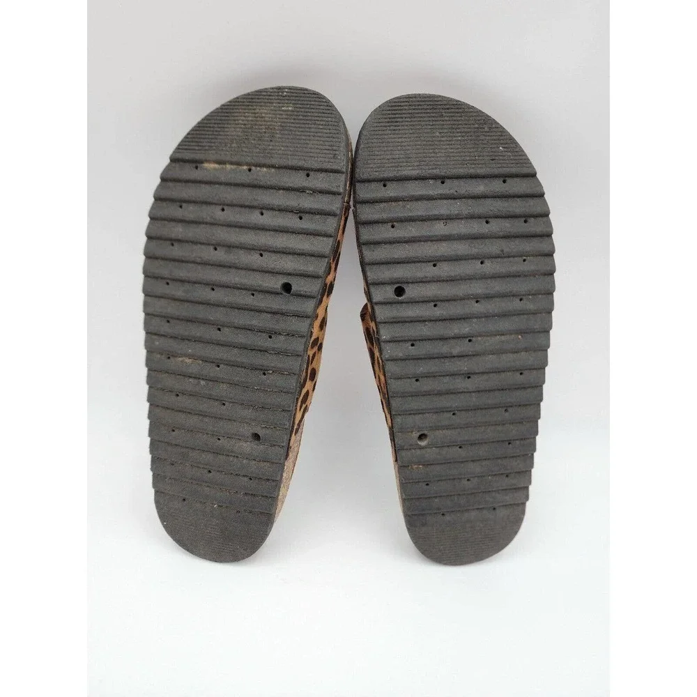 WEEBOO Leopard Suede Leather Slides Sandals Buckle Women's Size 7.5 - Picture 9 of 10
